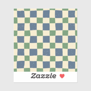 Modern Retro Gingham Blue Pink Scrapbook Muster Aufkleber