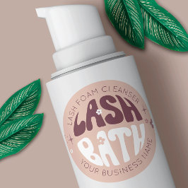 Modern Retro Groovy 2 OZ Foam Bottle Lash Bath Runder Aufkleber