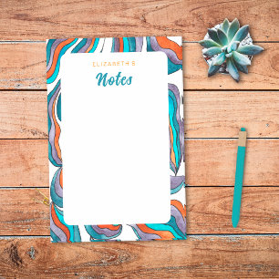 Modern Retro Groovy Orange Blau Lila Post-it Klebezettel