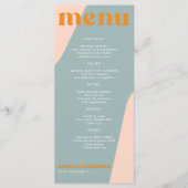 Modern retro groovy wedding template menu menükarte (Vorderseite)