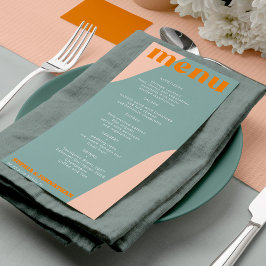Modern retro groovy wedding template menu menükarte