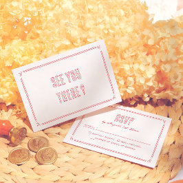 Modern Retro Hand Drawn Quirky Wedding RSVP Karte