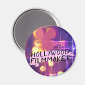 Modern Retro Hollywood Filmmaker in Pink Magnet (Vorderseite/Rückseite)