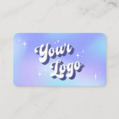 Modern Retro Holographic Nails Lashes Beauty Logo Visitenkarte (Vorderseite)