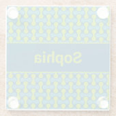 Modern Retro Link Pattern in Blue and Green Glasuntersetzer (Rückseite)