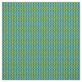 Modern Retro Link Pattern in Blue and Green Stoff