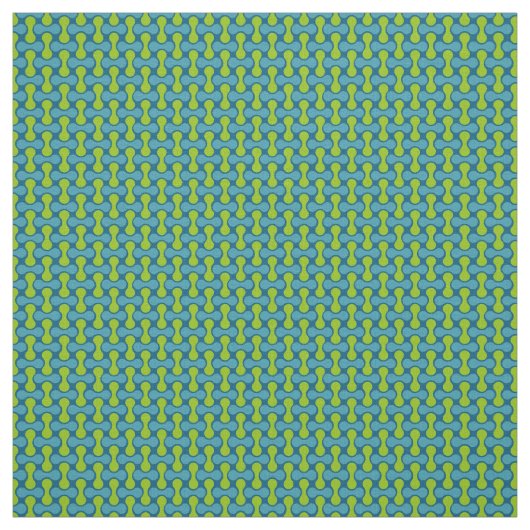 Modern Retro Link Pattern in Blue and Green Stoff (Muster)