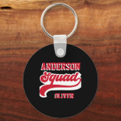 Modern Retro Matching Squad Family Red White T Shi Schlüsselanhänger (Vorderseite)