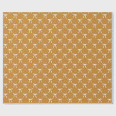 Modern Retro Mustard White Coquette Bow Weihnachte Geschenkpapier (Flach)