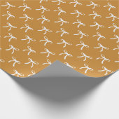 Modern Retro Mustard White Coquette Bow Weihnachte Geschenkpapier (Ecke)
