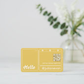 Modern Retro Mustard Yellow Chic Hello Visitenkarte (Stehend Vorderseite)