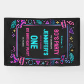 Modern Retro Neon 80’s 1st Birthday Party Banner (Horizontal)