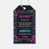 Modern Retro Neon 80’s 1st Birthday Party Geschenkanhänger (Vorderseite)