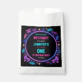 Modern Retro Neon 80’s 1st Birthday Party Geschenktütchen (Vorderseite)