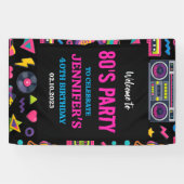 Modern Retro Neon 80’s Birthday Party for Adults Banner (Horizontal)