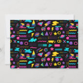 Modern Retro Neon 80’s Birthday Party for Adults Dankeskarte (Rückseite)