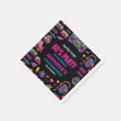 Modern Retro Neon 80’s Birthday Party for Adults Serviette (Ecke)