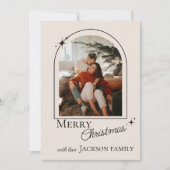 Modern Retro New Year 2026 Family Photo Card (Vorderseite)