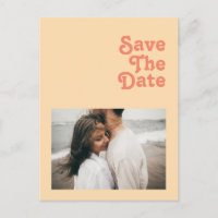 Modern Retro | Orange Cream Foto Save-the-Date In