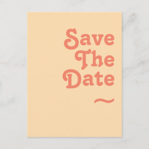 Modern Retro Orange Creme Save-the-Date Einladungspostkarte