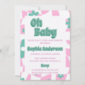 Modern Retro Pastel Oh Baby Shower Einladung (Vorderseite)