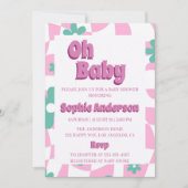 Modern Retro Pastel Oh Baby Shower Invitation Einladung (Vorderseite)