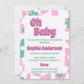 Modern Retro Pastel Oh Baby Shower Invitation Einladung (Vorderseite)