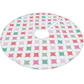 Modern Retro Pink Blue Star Diamonds Polyester Weihnachtsbaumdecke (Schrägansicht)