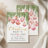 Modern Retro Pink Christmas Party Invitation Einladung