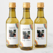 Modern Retro Rainbow Graduation Wine Bottle Label Weinetikett (Flaschen)