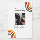 Modern Retro Rainbow Graduation Wine Bottle Label Weinetikett (Einzelnes Label)