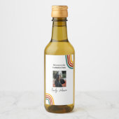 Modern Retro Rainbow Graduation Wine Bottle Label Weinetikett (Vorderseite)