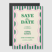 Modern Retro Striped  Magneteinladung (Vorne/Hinten)