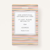 Modern Retro Striped Photo ID Employee Corporate Ausweis (Rückseite)