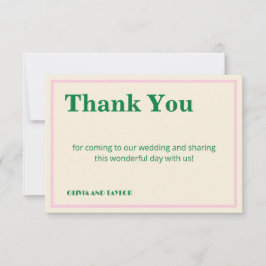 Modern Retro Striped  Wedding Information  Dankeskarte