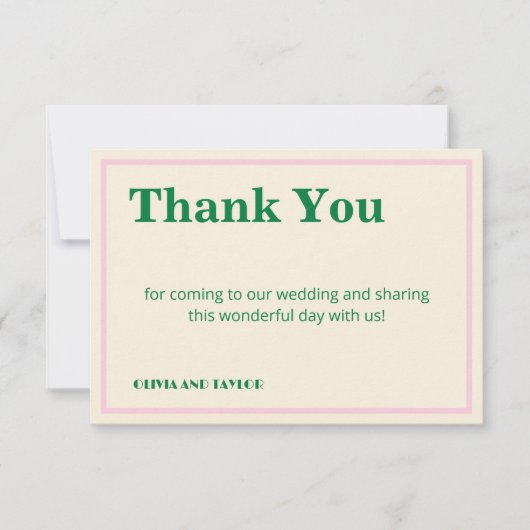 Modern Retro Striped  Wedding Information  Dankeskarte (Vorderseite)