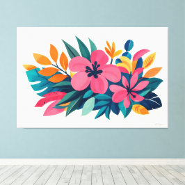 Modern retro tropical flora 01 leinwanddruck