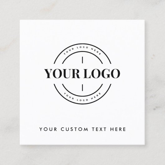 Modern Retro Typografy Business Logo 2 QR Code Quadratische Visitenkarte (Vorderseite)