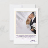 Modern Retro Typography Faux Gold Photo Wedding Dankeskarte (Rückseite)