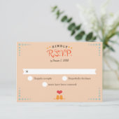 Modern Retro Vinyl Record Orange Sky Blue UAWG RSVP Karte (Stehend Vorderseite)