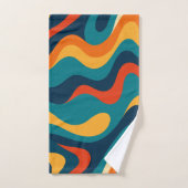Modern Retro Wavy Abstract Pattern  Badhandtuch Set (Handtuch)