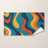 Modern Retro Wavy Abstract Pattern  Badhandtuch Set (Handtuch)