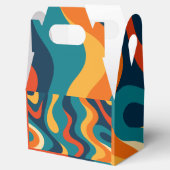 Modern Retro Wavy Abstract Pattern  Geschenkschachtel (Geöffnet)