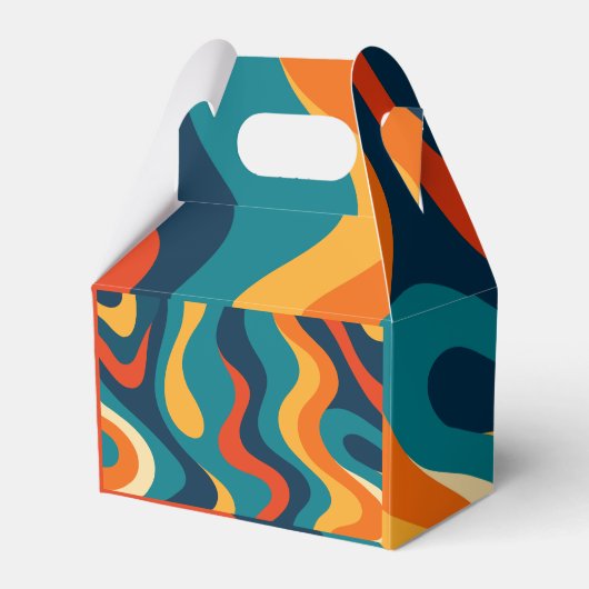 Modern Retro Wavy Abstract Pattern Geschenkschachtel (Vorderseite)