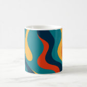 Modern Retro Wavy Abstract Pattern  Kaffeetasse (Mittel)