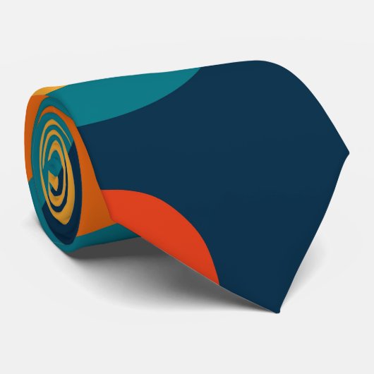 Modern Retro Wavy Abstract Pattern  Krawatte (Gerollt)