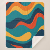 Modern Retro Wavy Abstract Pattern Sherpadecke (Vorderseite)