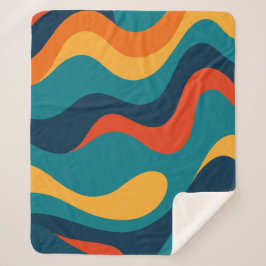 Modern Retro Wavy Abstract Pattern Sherpadecke