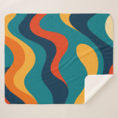 Modern Retro Wavy Abstract Pattern  Sherpadecke (Vorderseite (Horizontal))