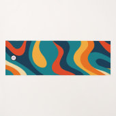 Modern Retro Wavy Abstract Pattern  Yogamatte (Vorderseite (Horizontal))